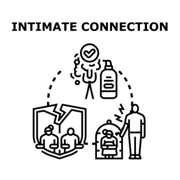 Intimate connection concept, promoting emotional and physical care Stock Illustration