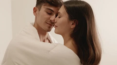 Intimate Couple Embracing and Sharing Tender Moment Together Vídeo Stock 270807824