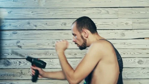 The intimate dance of the Builder with screwdriver Video stock 83236840