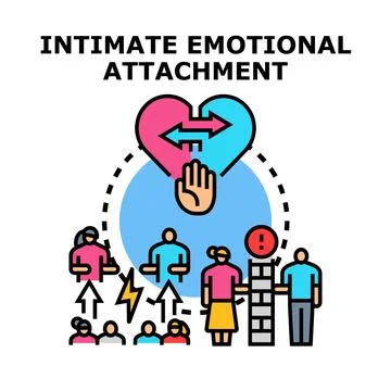 Intimate emotional attachment connection and relationship concept Stock Illustration