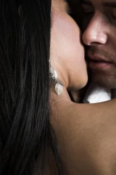 Intimate lovers embrace Stock Photos