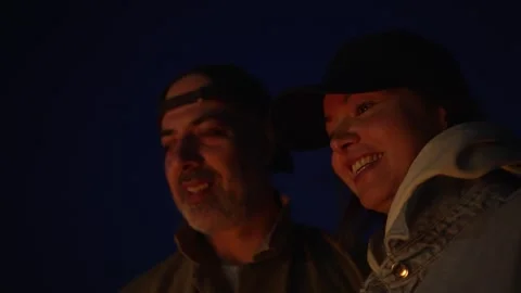 Intimate Portrait of a Couple at Night Stock Footage 306733072