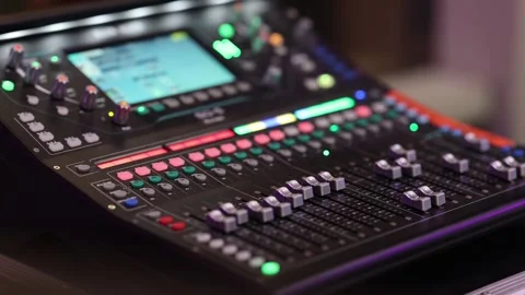 Intimate studio mixing session lofi vibes, audio engineer at console Stock-Footage 323946004
