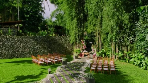 An Intimate Wedding View in Bali, Drone Footage Vidéo 337425105