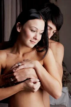 Intimate young lovers Stock Photos