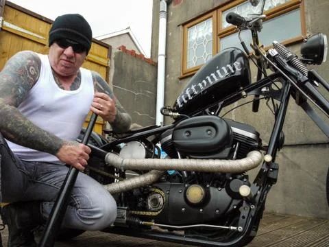 Intimidating Biker Foto stock
