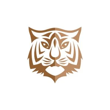 Intimidating tiger front view theme logo template Illustration