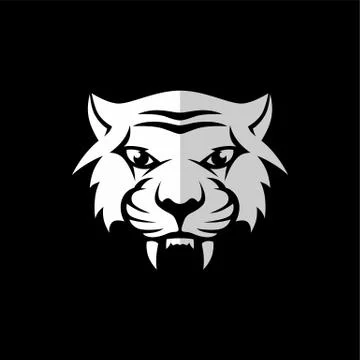 Intimidating tiger front view theme logo template Stock-Illustration