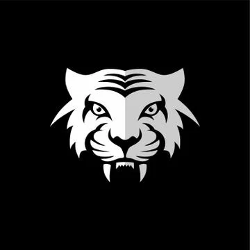 Intimidating tiger front view theme logo template Stock Illustration