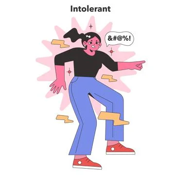 Intolerant Personality trait. Flat vector illustration. イラスト素材
