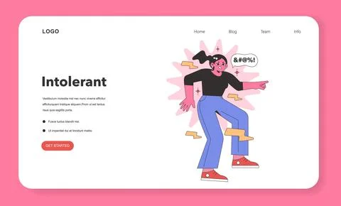 Intolerant Personality trait. Flat vector illustration. イラスト素材