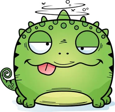 Intoxicated Little Lizard Stock Illustration