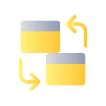 Intra bank transfer flat gradient color ui icon Illustrazione stock