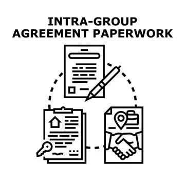 Intra group agreement paperwork concept illustration Stock Illustration
