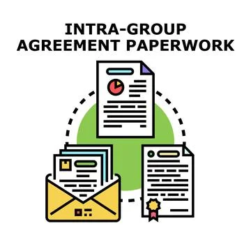 Intra group agreement paperwork concept icon イラスト素材