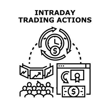Intraday trading actions concept vector illustration Stock Illustration