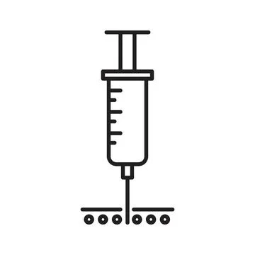 Intradermal injection icon linear logo mark in black and white Stock Illustration