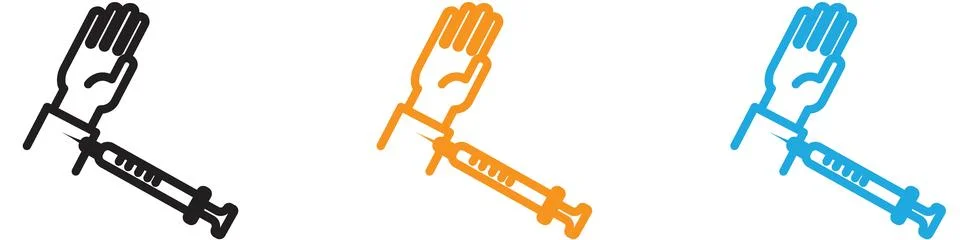 Intradermal injection vector logo set collection for web app ui Stock Illustration