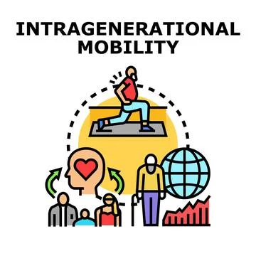 Intragenerational mobility concept showing progress and personal growth Stock Illustration