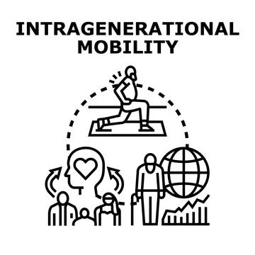 Intragenerational mobility concept showing progress and personal growth Stock Illustration