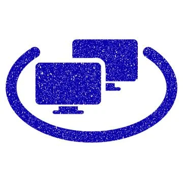 Intranet Computers Icon Grunge Watermark Stock Illustration