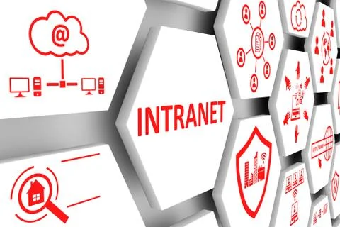 INTRANET concept cell background 3d illustration 스톡 일러스트