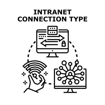 Intranet connection type for corporate network access Stock Illustration