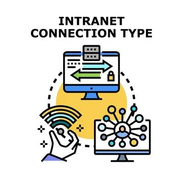 Intranet connection type for corporate network access Stock Illustration