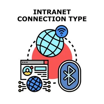 Intranet connection types for modern computing networks Stock Illustration