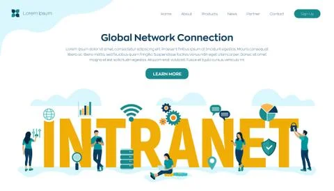 INTRANET. Global Network Connection Technology. Intranet Business Corporate c Stock Illustration