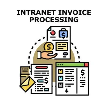 Intranet invoice processing and financial management system Stock Illustration