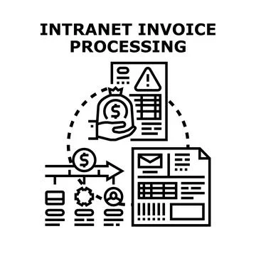Intranet invoice processing system improving financial management Stock Illustration