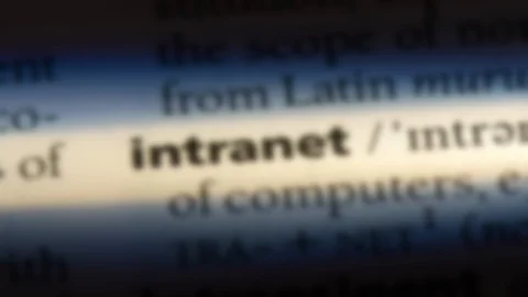 Intranet word in a dictionary. Stock Footage 99561514