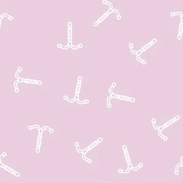 Intrauterine device line vector seamless pattern sign Stock Illustration