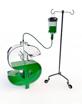 Intravenous dollar 스톡 일러스트