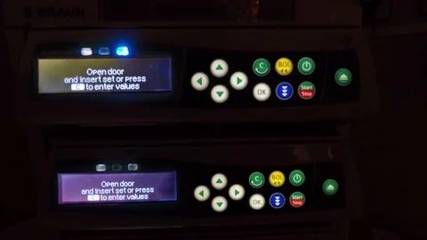 Intravenous injection pump display screen Stock Footage 114474068