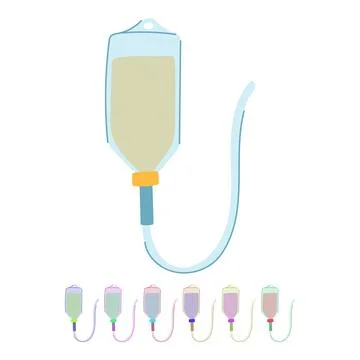 Intravenous iv drip bag vector cartoon graphic Stock Illustration