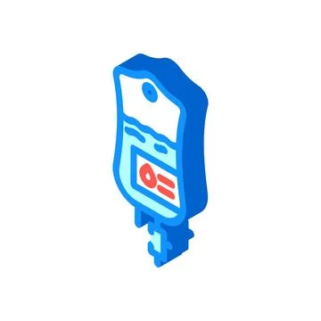 Intravenous iv drip isometric icon vector illustration Stockillustratie