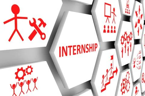 INTRENSHIP concept cell background 3d illustration Stock Illustration