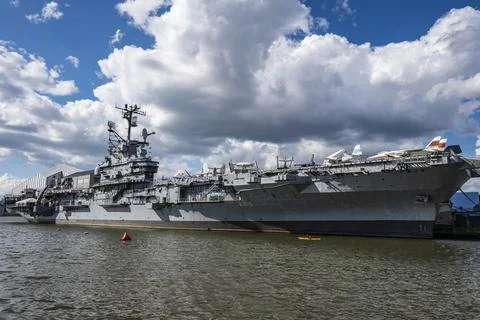 The Intrepid Sea, Air &amp; Space Museum in New York City Stock Photos