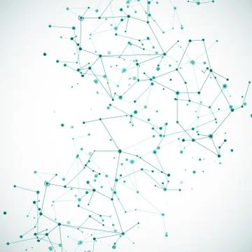 Intricacy node molecular or atomic structure pattern. Polygonal big data ..co Stock Illustration