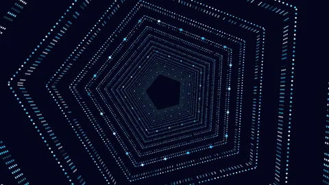 Intricate 3d blue maze dark and mysterious background Stock Footage 315089206