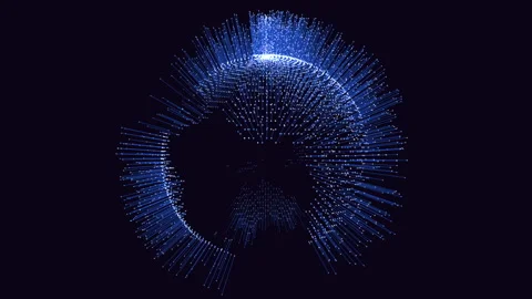 Intricate 3d sphere with intersecting lines and dots Stock Footage 282347620