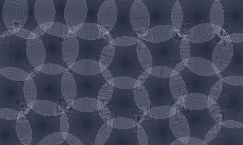 Intricate Abstract Background with Overlapping Fine Line Circle Pattern on .. Stock Illustration