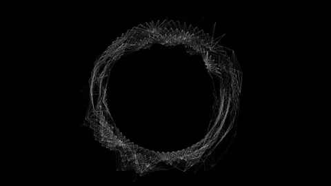 Intricate Abstract Circle Design with Dynamic Wireframe Lines and Geometric.. Stock Footage 341780321