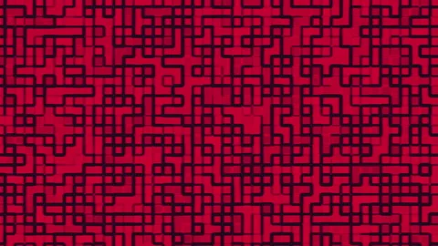 Intricate abstract design with bold red tones and dark maroon geometric lines Stock Footage 291648161