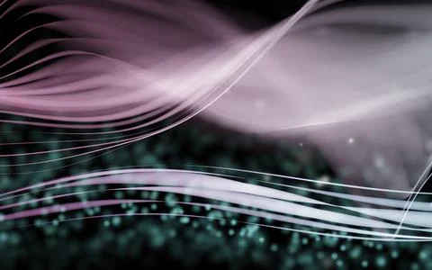 An intricate abstract digital artwork featuring luminous flowing lines that.. Stock Illustration
