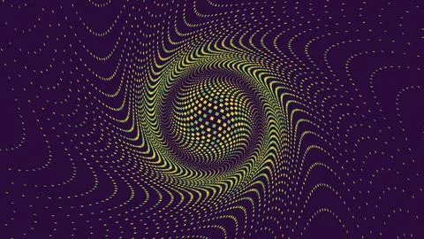 Intricate abstract fractal pattern with vibrant green and yellow dots formi.. Stock Illustration