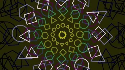 Intricate abstract mandala pattern with geometric stained glass design Stock Footage 342206102