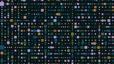 Intricate abstract pattern of colorful digital squares and pixels forms a Stock Footage 343900876